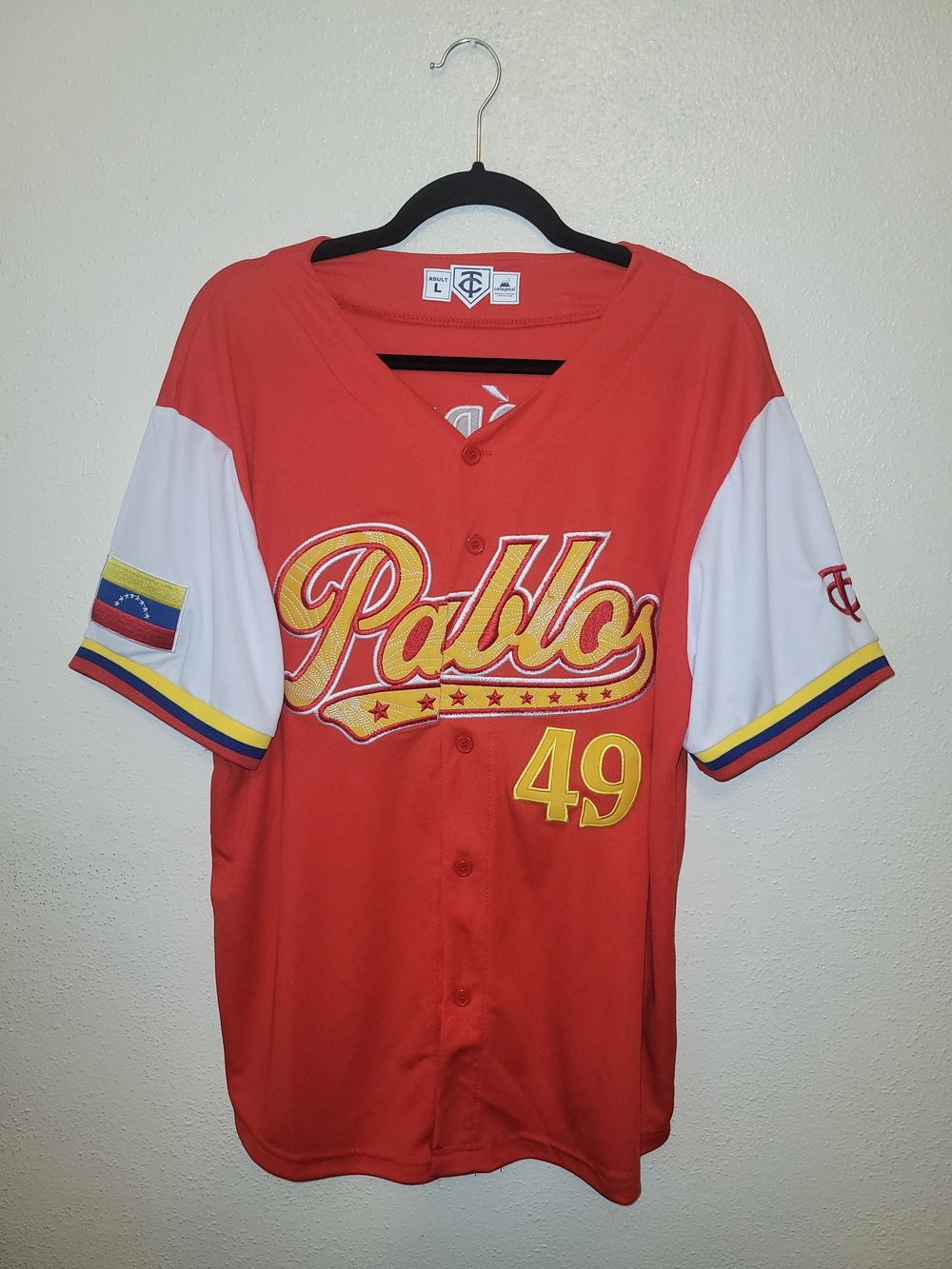 Minnesota Twins #49 Pablo Lopez Theme Night Jersey Large Stitch Patch